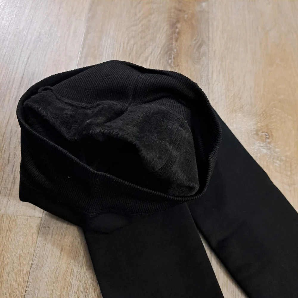 Black Fleece Lined Women's Tights New